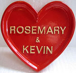 special heart shape gift plaque example