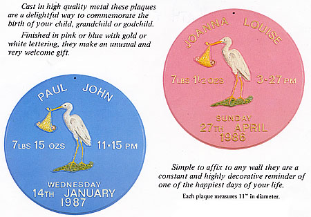 examples of our Birth plaques